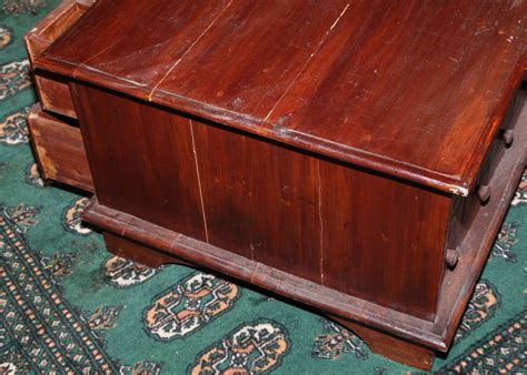 Antique Apothecary Style Oak Coffee Table Ebth