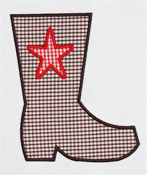 Cowboy Boot Pattern Printable Cowboy Boot Applique Design Applique