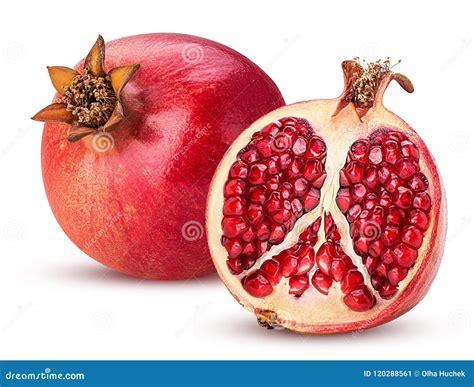 Ripe Pomegranate Fruit And One Cut In Half Stock Image Image Of Group