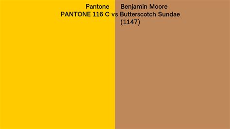 Pantone C Vs Benjamin Moore Butterscotch Sundae Side By Side