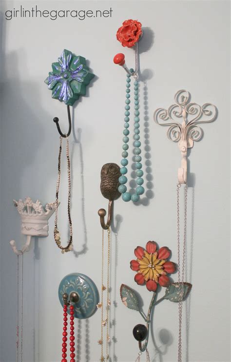 Decorative Wall Hooks as Jewelry Storage | Girl in the Garage®