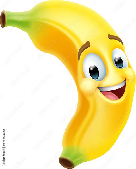 Banana Fruit Cartoon Character Emoji Mascot Stock Illustration | Adobe ...