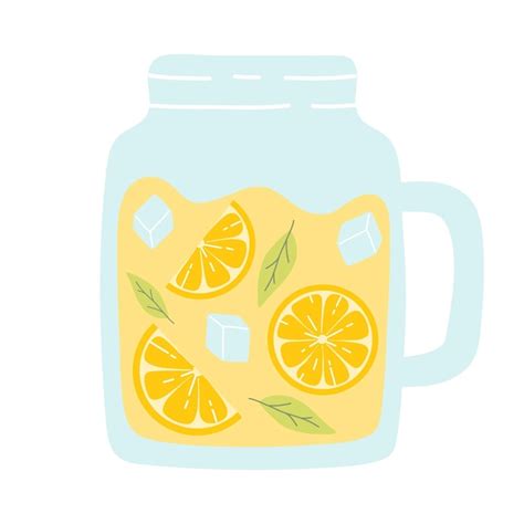 Premium Vector Pitcher With Lemonade Cool Lemonade With Pieces Of