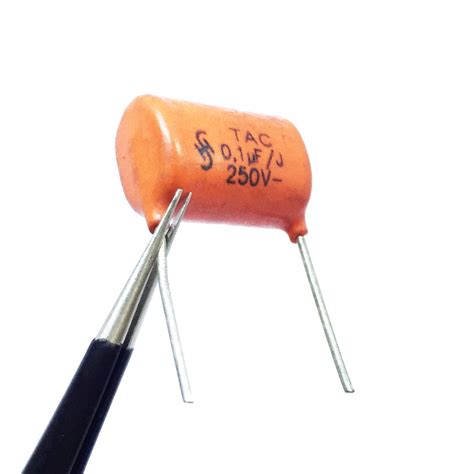 Kit 100 peças Capacitor Poliéster Metalizado 1uF 250V Passo 15mm 0