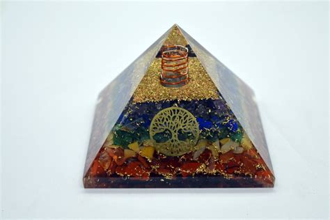 Chakra Layered Tree Of Life Orgone Pyramid Healing Crystal Pyramid At