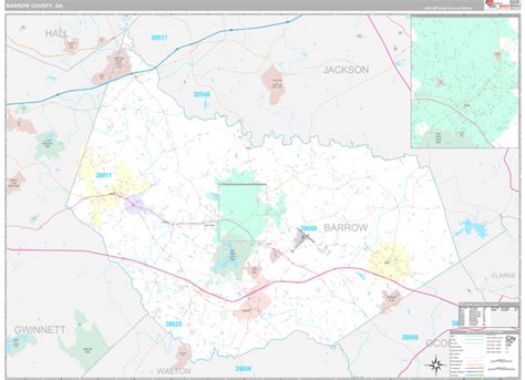 Barrow County, GA Zip Code Map - Premium