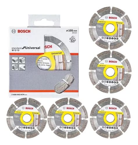 Kit 5 Discos Diamantado Standard Segmentado 105mm Bosch