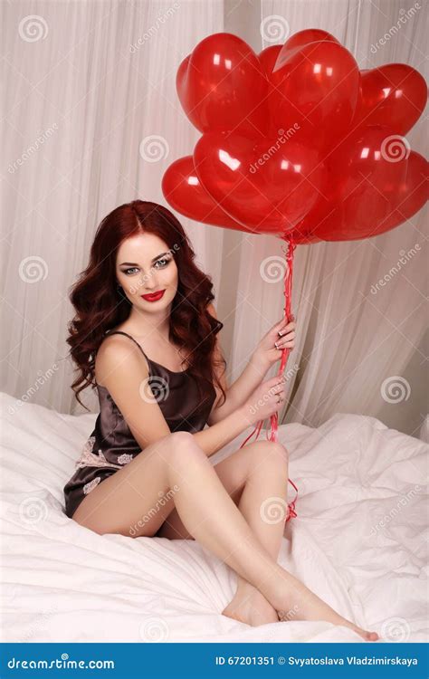 Beautiful Girl With Luxurious Curly Hair Wears Lingerie Stock Image Image Of Luxurious