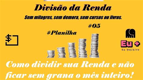 Como dividir seu salário em uma planilha financeira YouTube