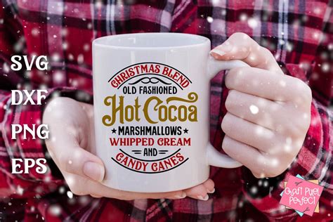 Hot Cocoa Christmas Mug Svg Saying Christmas Kitchen Svg Etsy