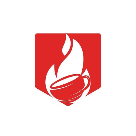 Fire flame hot roasted coffee logo design. Hot coffee shop logo with ...