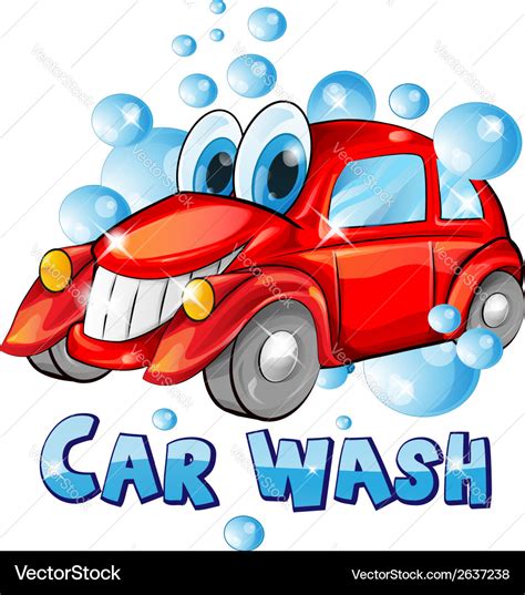 Car wash cartoon Royalty Free Vector Image - VectorStock