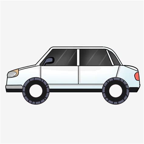 Car Side View Clipart Vector, White Car Side View Illustration, Car ...