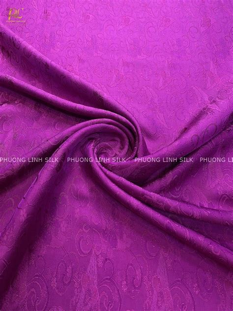 VẢi LỤa Satin TƠ TẰm Hoa Ban MÀu TÍm HỒng Phương Linh Silk