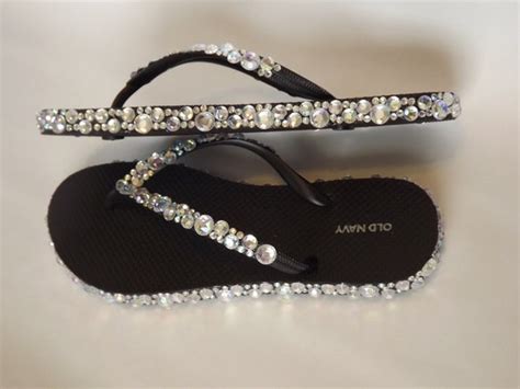 Rhinestone Bling Flip Flop Sandals By Evrhinestones On Etsy