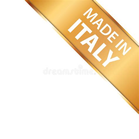 Made In Italy Vector Illustration Of Gold Corner Ribbon Banner With