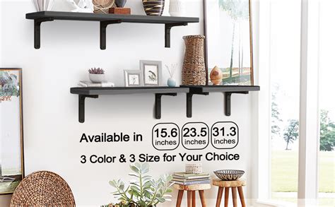 Amazon.com: Aicoo Black Floating Shelf Hanging Shelves Black Wall Ledge ...