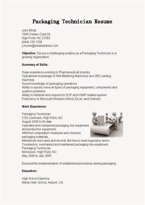 Resume Samples Packaging Technician Resume Sample