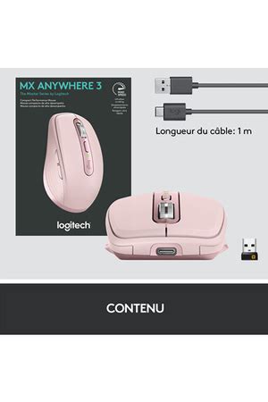 Souris Logitech Sans Fil Bluetooth MX Anywhere 3 Rose 910 005990 Darty