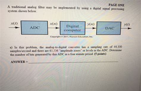 Solved A Traditional Analog Page One System Shown Below Chegg