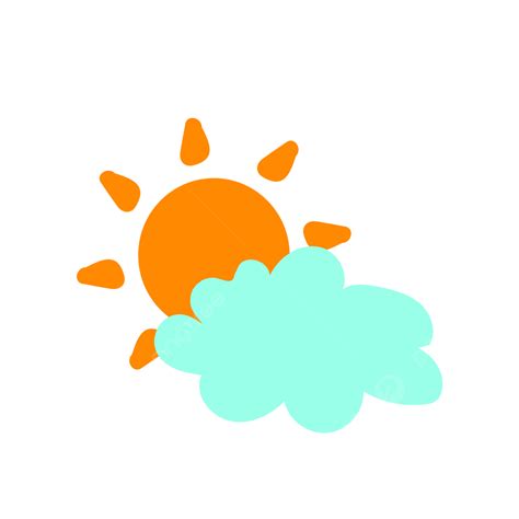 Cloudy Sunny Clipart Hd Png Cartoon Hand Drawn Weather Cloudy To Sunny