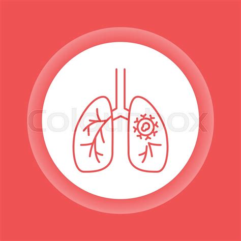 Lungs Cancer Color Glyph Icon Stock Vector Colourbox