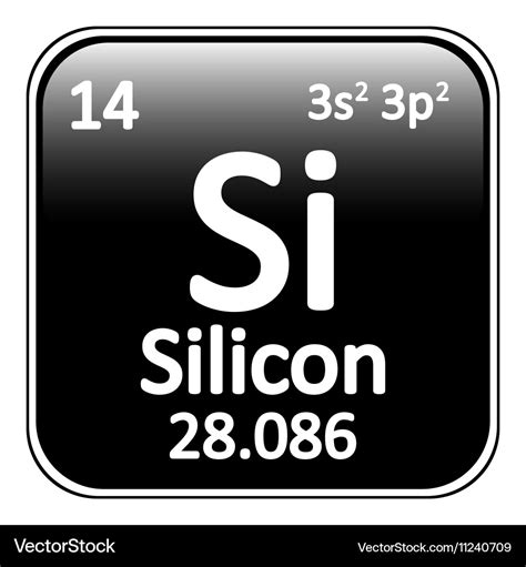 Periodic table element silicon icon Royalty Free Vector