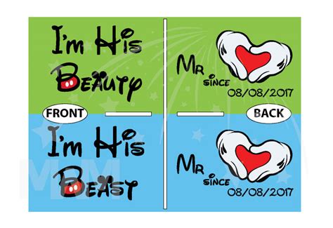 LGBT Gay Im His Beauty Im His Beast Mr Since Wedding Custom Date Mickey Mouse Hands In Heart
