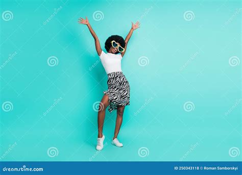 Photo Of Excited Funny Dark Skin Lady Wear Casual Clothes Heart Glasses