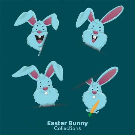 Free Vector Cute Easter Bunny Collection