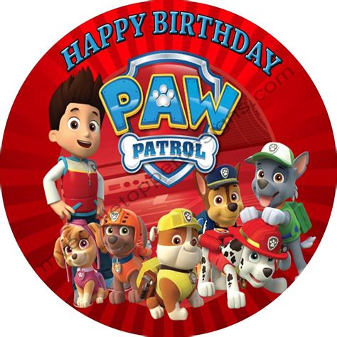 Paw Patrol Personalized Edible Print Premium Cake Topper Frosting Shee – Edible Toppers & More