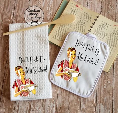 Custom Made Retro Don T Fuck Up My Kitchen Towel Dish Cloth Set