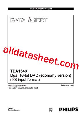 TDA1543 Datasheet(PDF) - NXP Semiconductors