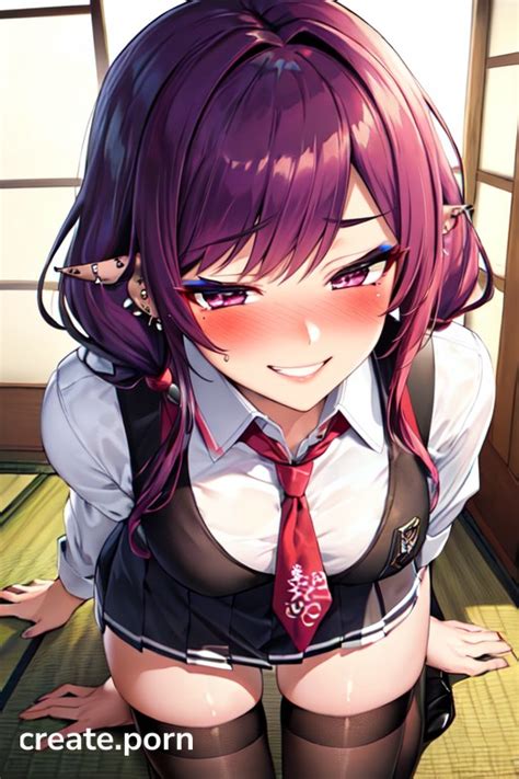 Pigtails Purple Hair Cat Ears AI Porn