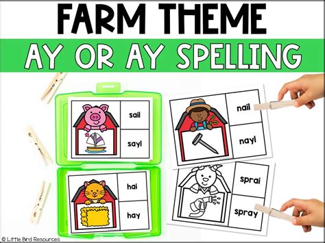 Spring Ai And Ay Vowel Team Clip Cards March Long A Sort Phonics Review