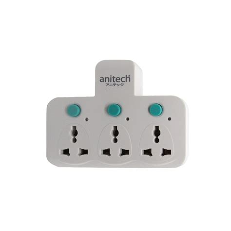 Anitech ปลั๊กอะแดปเตอร์ สีดำ H121 White Shopee Thailand