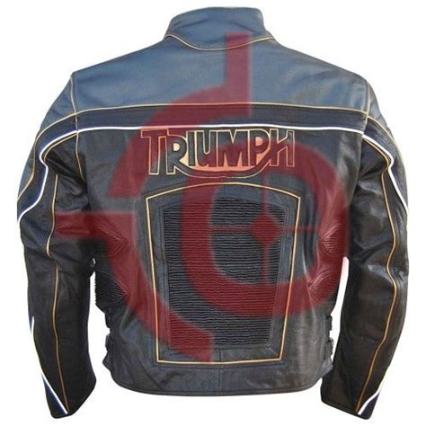 Men Genuine Triumph Biker Leather Jacket Triumph Motorcycle Jacket