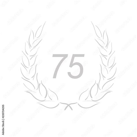 Lorbeerkranz Jubil Um Piktogramm Symbol Grau Stock Vector