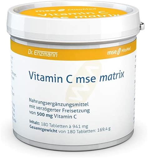 Vitamin C MSE Matrix 500 Mg 180 Tabletten Amazon De Drogerie