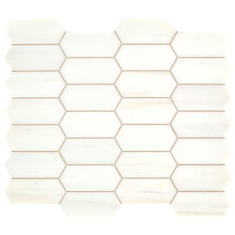 Daltile Marble Elongated Hex Mosaics Contempo White Online Flooring