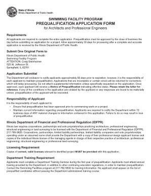 Fillable Online Idph State Il PREQUALIFICATION APPLICATION FORM