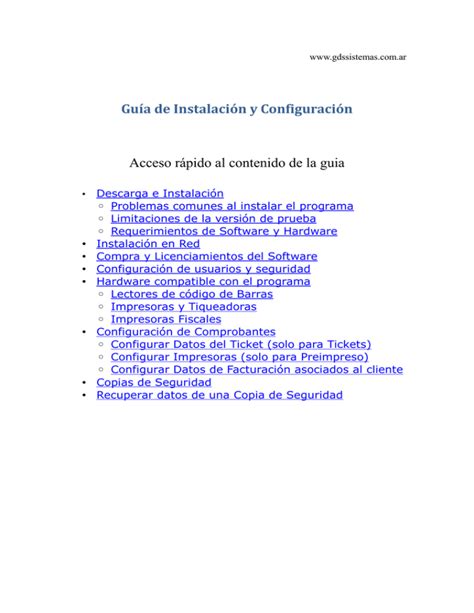 Instalación y Configuración