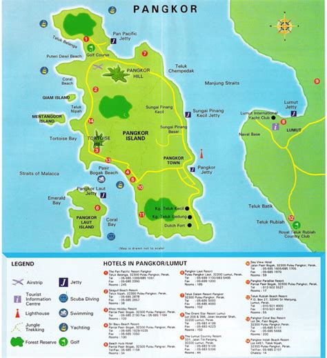 Pangkor Island Tourist Map Pangkor Island Perak Malaysia Mappery