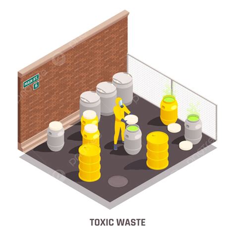 독성 물질 벡터 일러스트와 함께 드럼 컬러 아이소 메트릭 독성 폐기물 핵 화학 오염 생물 학적 구성 위험한 환경 스티커