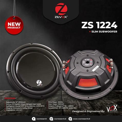 Jual Subwoofer Subwofer Mobil ZEVOX ZS 1224 12 Inch Slim By Fox