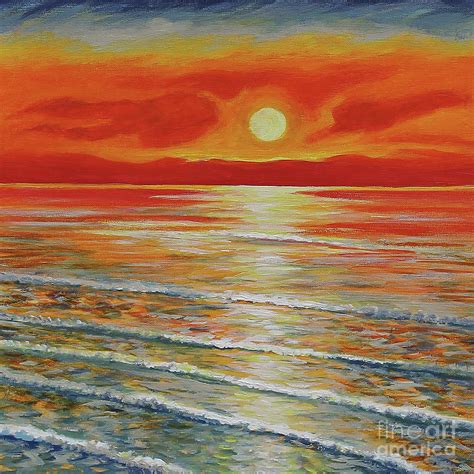 Sunset At Sea Painting By Sandra Francis Pixels