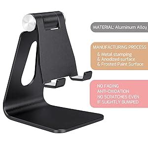 Amazon Tofun Black Foldable Aluminum Alloy Cell Phone Holder