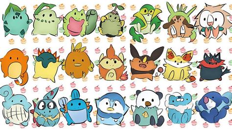 All Starter Pokemon By Tombiefox Pokemon All Starters Hd Wallpaper