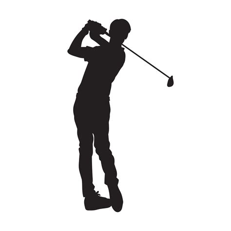 Jugador De Golf Masculino Con Silueta De Vector De Club De Golf