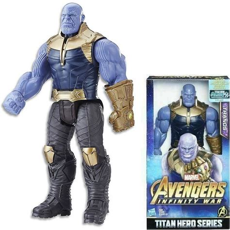 Boneco 30cm Articulado Som E Led Personagem Thanos Sacks Center